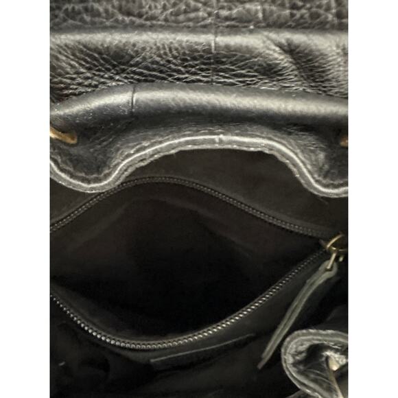 Frye Black Leather Backpack Gold Hardware main image 4